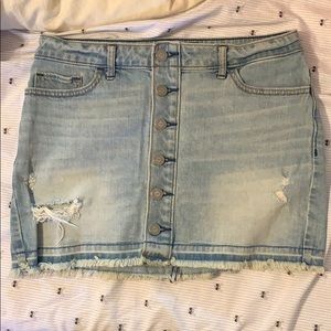 light wash, button down jean skirt from hollister